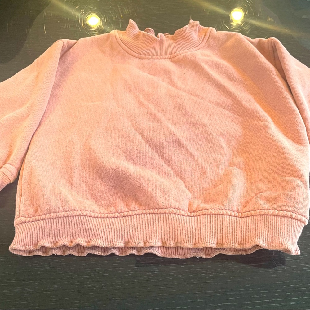 Zara pink thick warm sweater oversized loose fit high collar 2-3